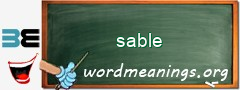 WordMeaning blackboard for sable